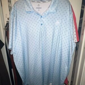 2 adidas GOLF Shirt Mens 2XL Two Tone Performance Polo